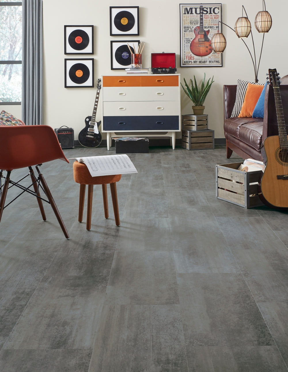 Mannington Adura Max Rectanlges Luxury Vinyl Graffiti Skyline