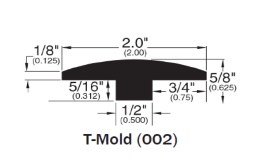 Somerset 2 1/4" High Gloss Collection T-Mold