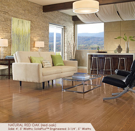 Somerset Solid Prefinished Hardwood Color Plank 4" Red Oak Natural