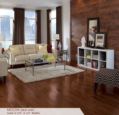 Somerset Solid Prefinished Hardwood Color Strip 3 1/4" Red Oak Mocha