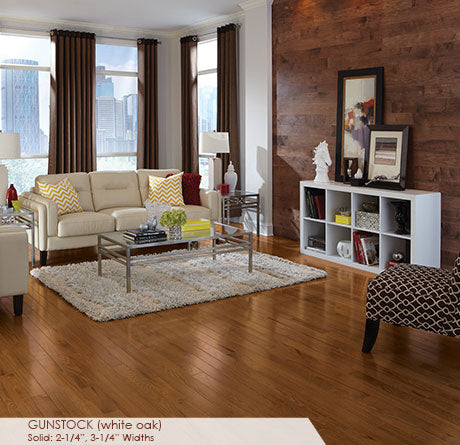 Somerset Solid Prefinished Hardwood Color Strip 2 1/4" White Oak Gunstock