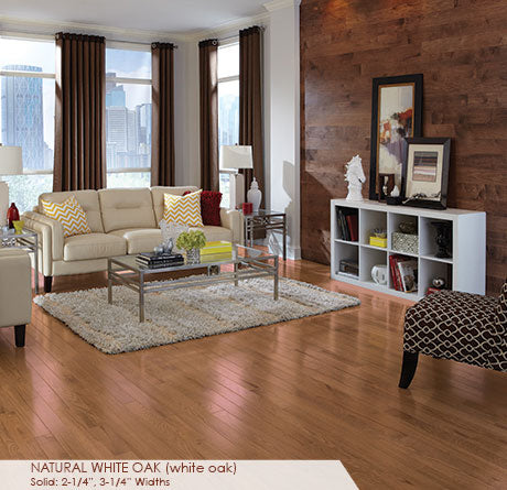 Somerset Solid Prefinished Hardwood Color Strip 2 1/4" White Oak Natural