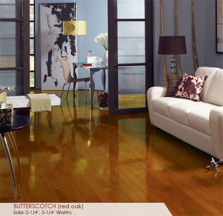 Somerset Solid Prefinished Hardwood High Gloss 2 1/4" Red Oak Butterscotch